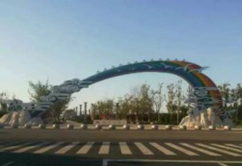 隆德云朵大門(mén)雕塑，公園美陳元素，不銹鋼云朵大門(mén)雕塑