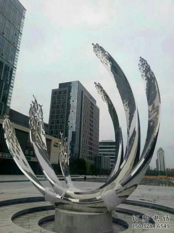 泰安地面噴泉雕塑小品，圓環結構概念，旱地水景噴泉體系