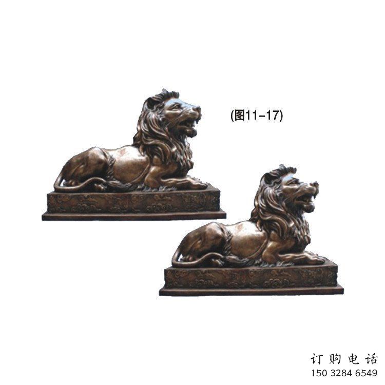 寶雞公園獅子雕塑供求，景觀雕塑，鑄銅趴獅雕塑優選