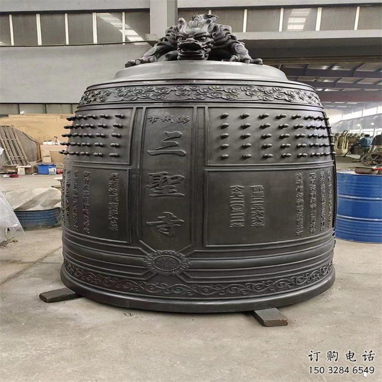 咸陽三圣寺銅鐘雕塑-鑄銅鐘雕塑-平直形結構