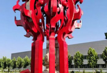 煙臺火球雕塑，精神堡壘火球雕塑落地展示