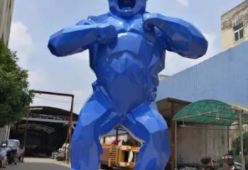 煙臺彩繪黑猩猩雕塑