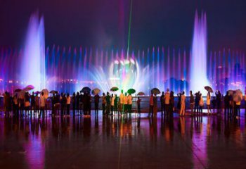 廣安水景程控噴泉雕塑，高噴循環噴水方式設計