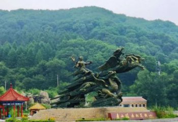 當雄夸父逐日雕塑，鑄銅神話人物雕塑