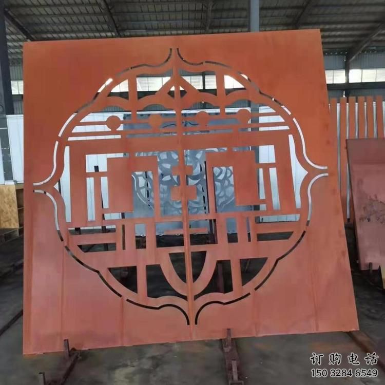 楚雄鏤空景墻雕塑，耐候鋼鏤空工藝設計