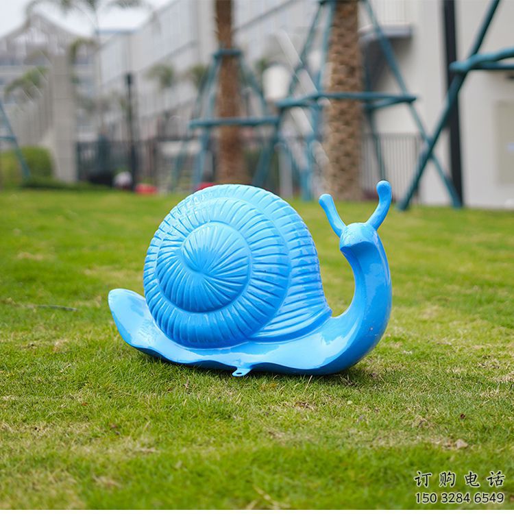 舟山彩繪蝸牛雕塑廠家，園林動(dòng)物小品，玻璃鋼蝸牛雕塑生產(chǎn)