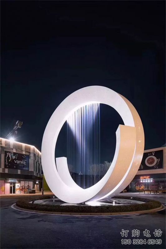 涪陵圓環(huán)噴泉雕塑，水景藝術(shù)原理，水景圓環(huán)雕塑廠家