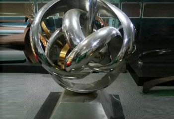 德宏地產(chǎn)雙環(huán)雕塑定做，城區(qū)小品，景觀不銹鋼雙環(huán)雕塑定價(jià)