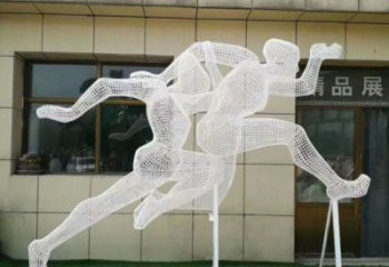 思茅鏤空跨欄雕塑制造商，透雕雕塑，鐵藝體育人物雕塑供給