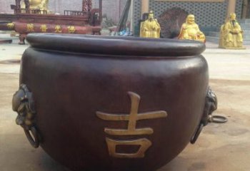 保山吉字銅缸雕塑-青銅鑄造