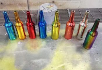 麗水公園啤酒瓶雕塑定價，村標(biāo)概念，玻璃鋼啤酒瓶雕塑選用