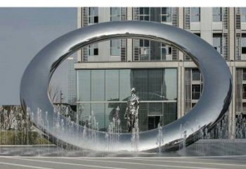 合川小區圓環雕塑，水簾噴泉雕塑，水景藝術效果