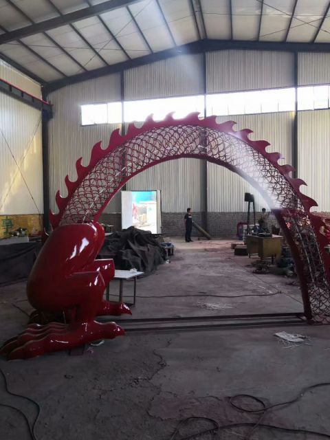 大門雕塑 抽象藝術(shù)雕塑 烤漆拱門雕塑